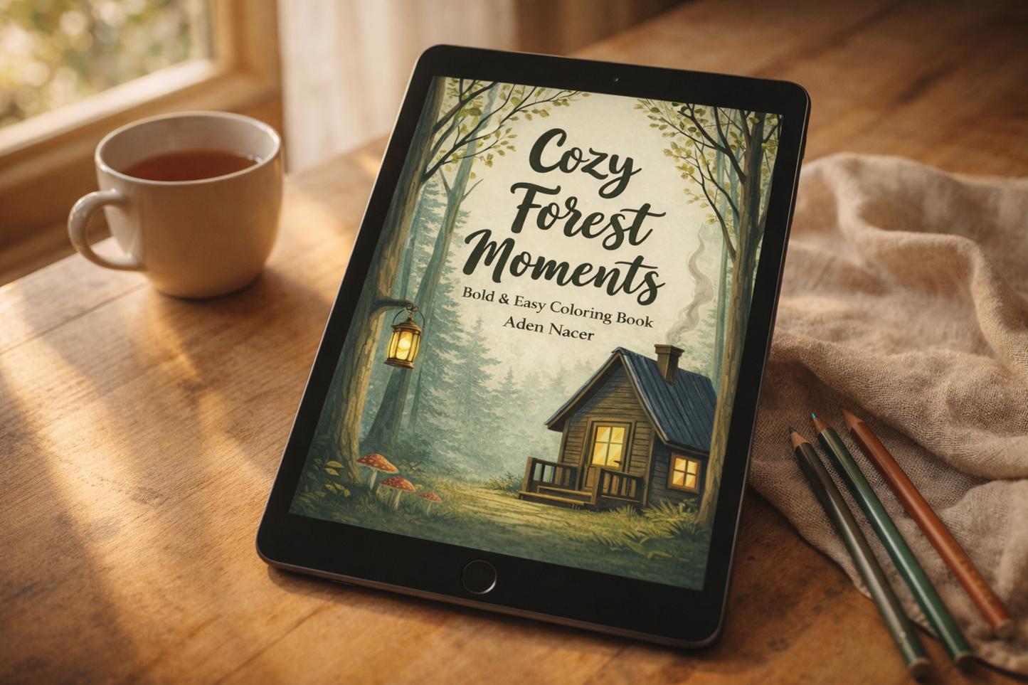 Cozy Forest Moments – Bold & Easy Coloring Book (Printable PDF)