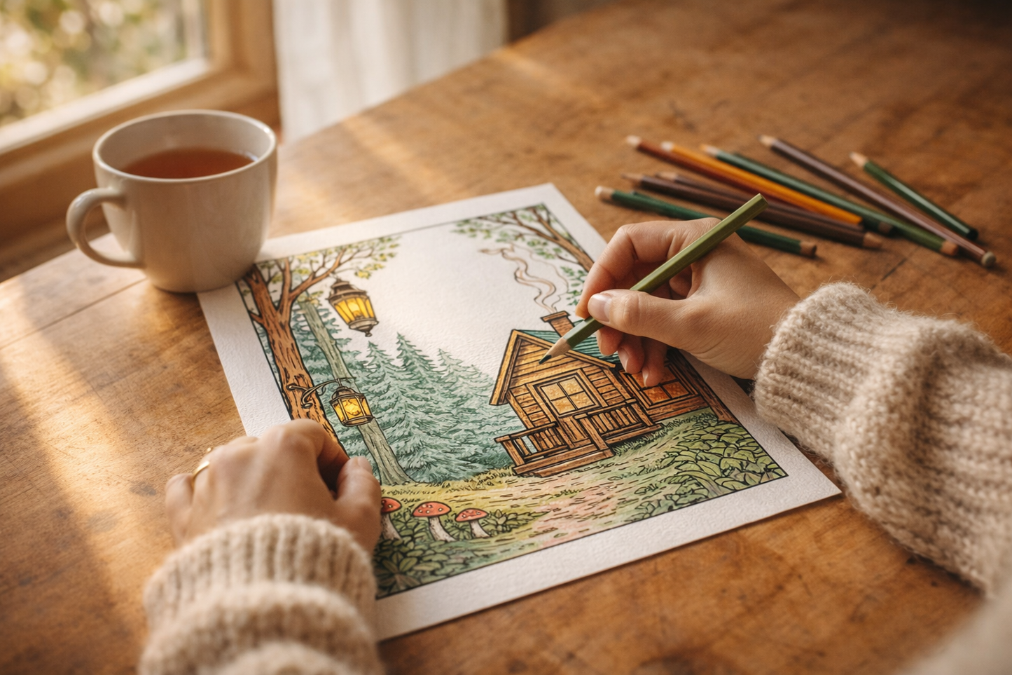 Cozy Forest Moments – Bold & Easy Coloring Book (Printable PDF)