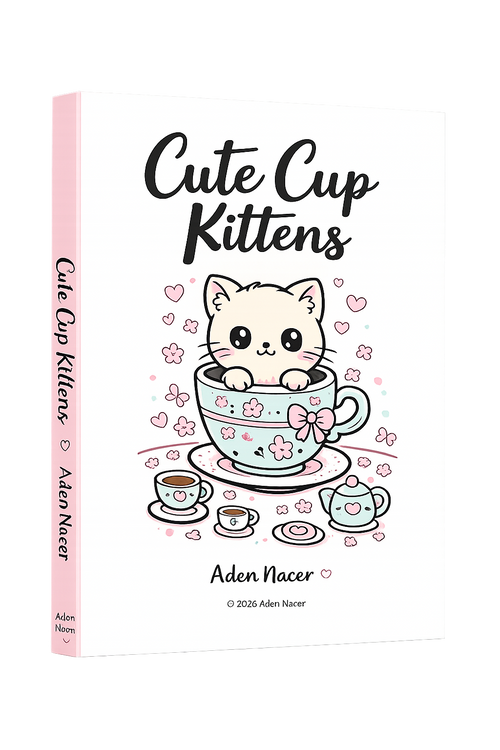 Cute Cup Kittens – Printable Coloring Book (PDF)