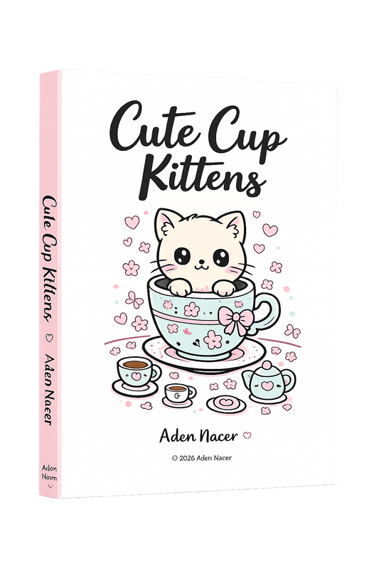 Cute Cup Kittens – Printable Coloring Book (PDF)