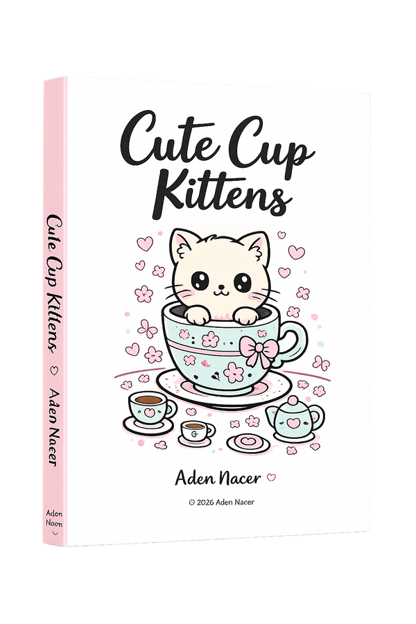 Cute Cup Kittens – Printable Coloring Book (PDF)